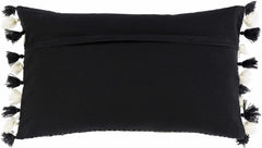 Munden Black White Striped Lumbar Pillow - Clearance - Ornate Home