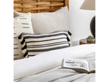 Munden Black White Striped Lumbar Pillow - Promo - Ornate Home