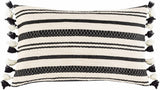 Munden Black White Striped Lumbar Pillow - Promo - Ornate Home