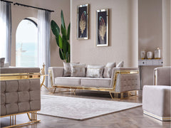 Munich Cream Stationary Sofa - Ornate Home