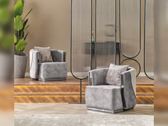 Munich Grey 3-pieces (Sofa & Loveseat & Chair) Living Room Set - Ornate Home