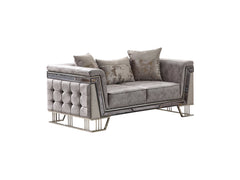 Munich Grey 3-pieces (Sofa & Loveseat & Chair) Living Room Set - Ornate Home