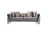 Munich Grey 3-pieces (Sofa & Loveseat & Chair) Living Room Set - Ornate Home