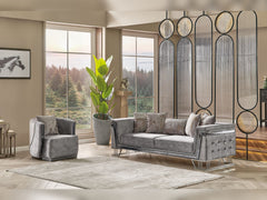 Munich Grey Stationary Sofa - Ornate Home