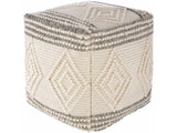 Murgon Cream W Wool Pouf - Ornate Home