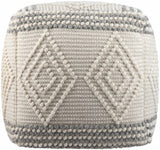 Murgon Cream W Wool Pouf - Ornate Home
