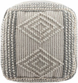 Murgon Cream W Wool Pouf - Ornate Home