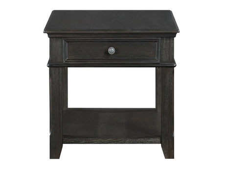 Muriel Charcoal End Table - Ornate Home