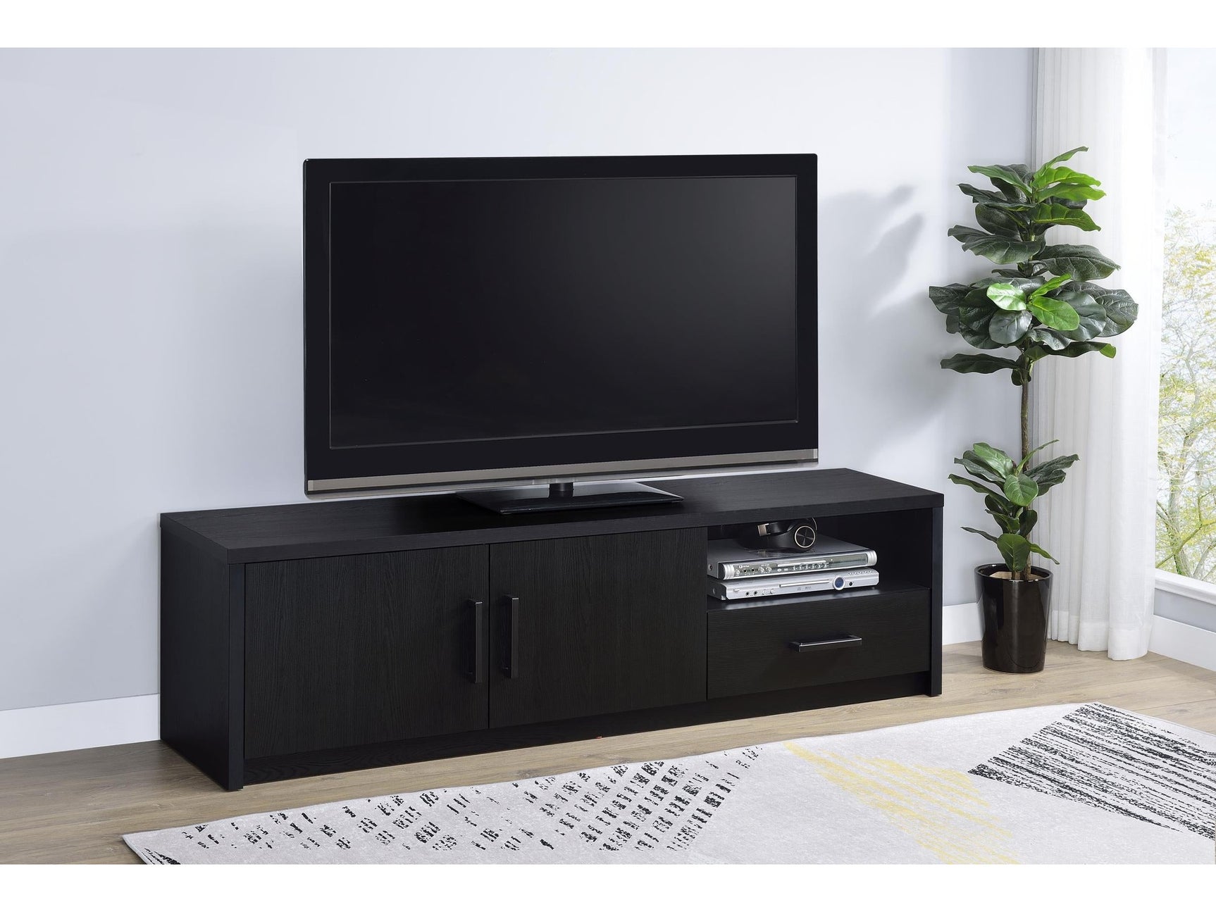 Murray Black 70-inch 2-door TV Stand Media Console - Ornate Home