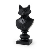 Murray Black Resin Fox in a Suit Bust - Ornate Home