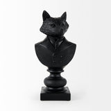 Murray Black Resin Fox in a Suit Bust - Ornate Home