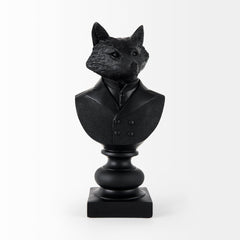 Murray Black Resin Fox in a Suit Bust - Ornate Home