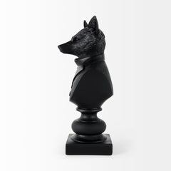 Murray Black Resin Fox in a Suit Bust - Ornate Home