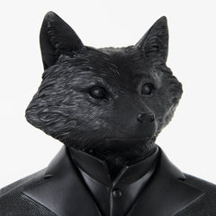 Murray Black Resin Fox in a Suit Bust - Ornate Home