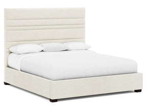 Murray White/Cream Fabric Queen Panel Bed - Ornate Home
