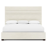 Murray White/Cream Fabric Queen Panel Bed - Ornate Home