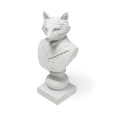 Murray White Resin Fox in a Suit Bust - Ornate Home