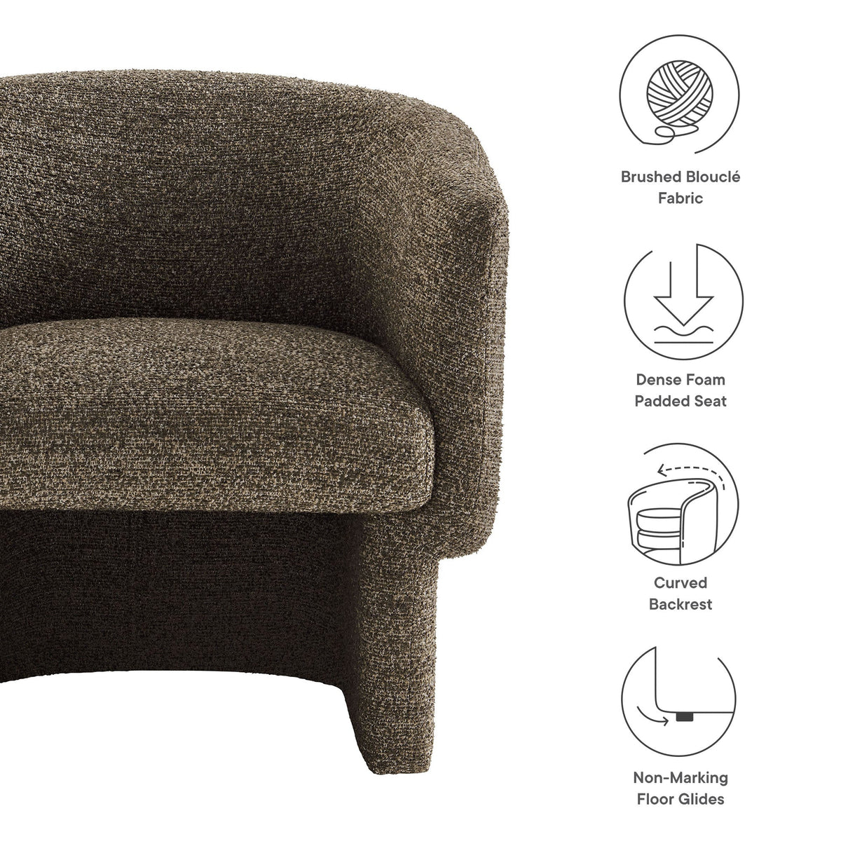 Muse Antique Boucle Fabric Barrel Accent Chair - Ornate Home