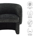 Muse Charcoal Boucle Fabric Barrel Accent Chair - Ornate Home