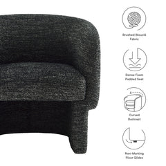 Muse Charcoal Boucle Fabric Barrel Accent Chair - Ornate Home
