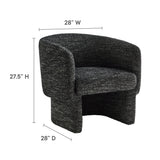 Muse Charcoal Boucle Fabric Barrel Accent Chair - Ornate Home