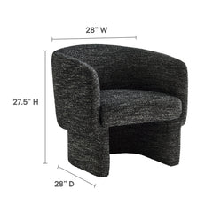 Muse Charcoal Boucle Fabric Barrel Accent Chair - Ornate Home