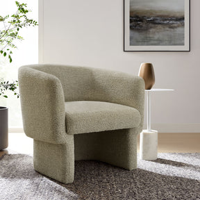 Muse Cork Boucle Fabric Barrel Accent Chair - Ornate Home