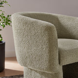 Muse Cork Boucle Fabric Barrel Accent Chair - Ornate Home