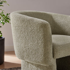 Muse Cork Boucle Fabric Barrel Accent Chair - Ornate Home