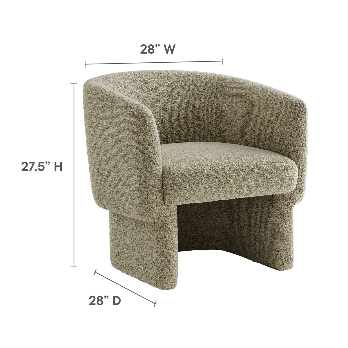Muse Cork Boucle Fabric Barrel Accent Chair - Ornate Home