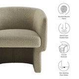 Muse Cork Boucle Fabric Barrel Accent Chair - Ornate Home