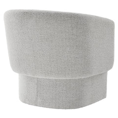 Muse Newsprint Boucle Fabric Barrel Accent Chair - Ornate Home
