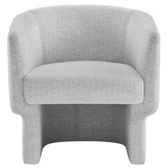 Muse Newsprint Boucle Fabric Barrel Accent Chair - Ornate Home