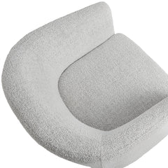 Muse Newsprint Boucle Fabric Barrel Accent Chair - Ornate Home