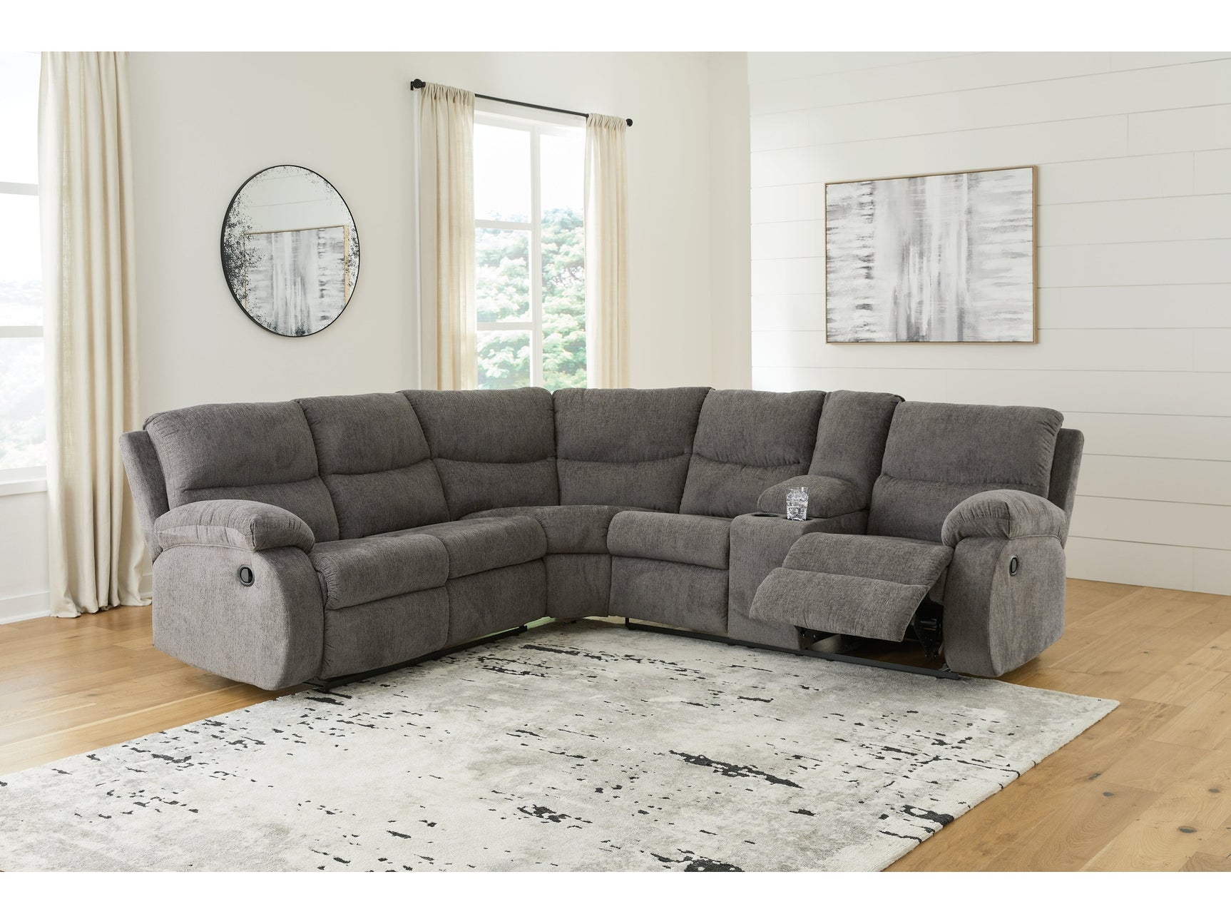 Museum Pewter 2-Piece Reclining Sectional - Ornate Home