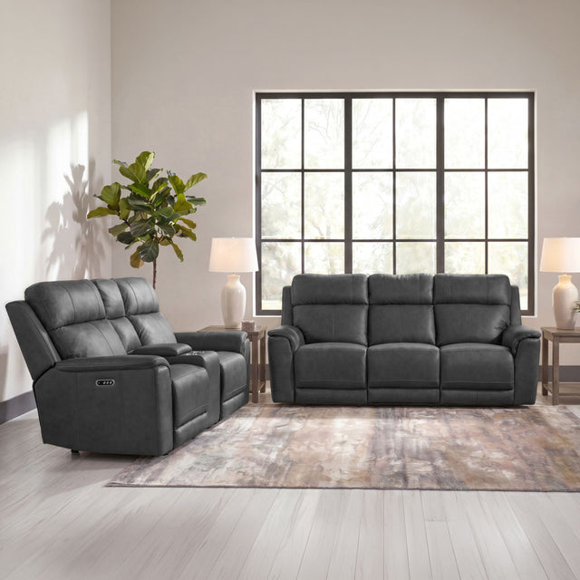 Mustang Aline Anthracite 2-Piece Living Room Set - Ornate Home