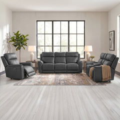 Mustang Aline Anthracite 3-Piece Living Room Set - Ornate Home