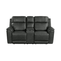 Mustang Aline Anthracite P3 Loveseat with Console - Ornate Home