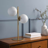 Mustard Modern Table Lamp with glass details for bedside or console tables - Ornate Home