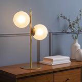 Mustard Modern Table Lamp with glass details for bedside or console tables - Ornate Home