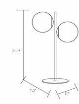 Mustard Modern Table Lamp with glass details for bedside or console tables - Ornate Home