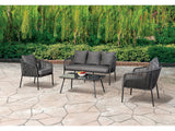 Myesha Dark Gray/Light Gray 4 Pc. Conversation Set - Ornate Home