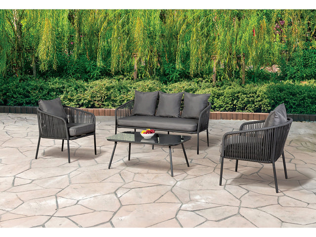 Myesha Dark Gray/Light Gray 4 Pc. Conversation Set - Ornate Home
