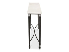 Mykos White Marble/Black Console Table - Ornate Home