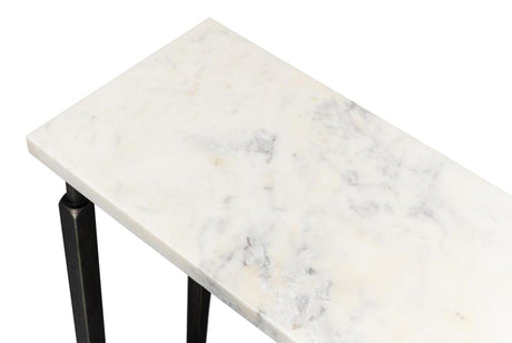 Mykos White Marble/Black Console Table - Ornate Home