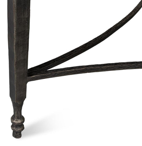 Mykos White Marble/Black Round Coffee Table - Ornate Home