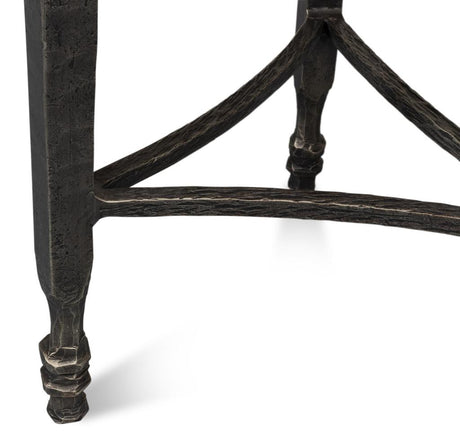 Mykos White Marble/Black Side Table - Ornate Home