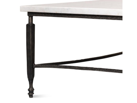 Mykos White Marble/Black Square Coffee Table - Ornate Home
