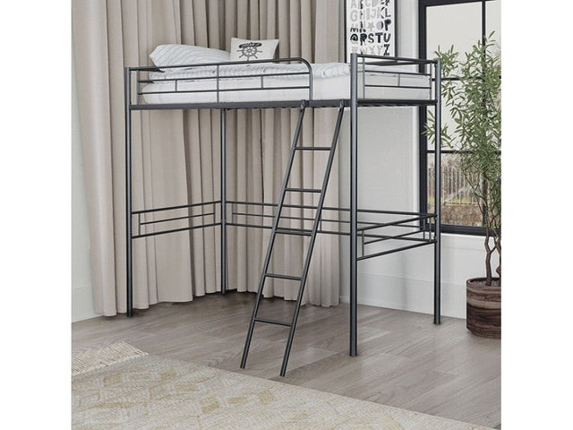 Myles Black Twin Loft Bed - Ornate Home