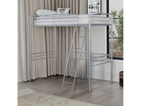 Myles Silver Twin Loft Bed - Ornate Home